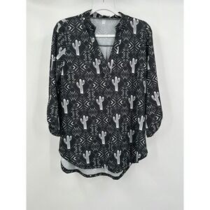 Cowgirl Hardware Womens Cactus‎ Print Tunic Top Size L Western Novelty Country
